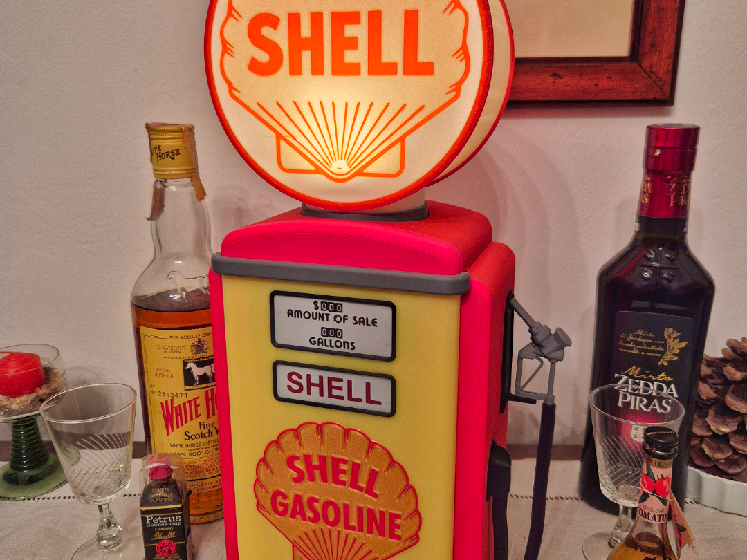 Vintage SHELL Pump - Home Bar support and Lamp