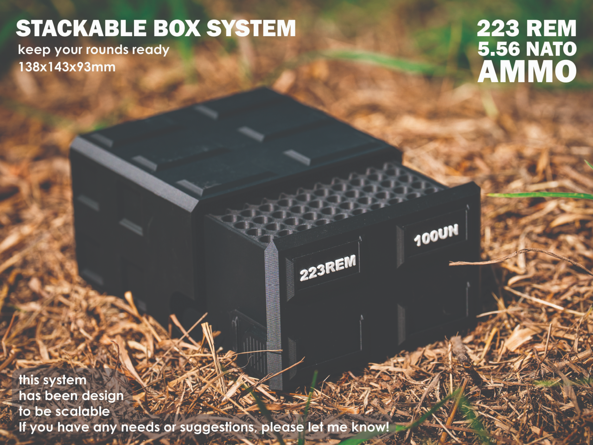 Stackable Box Basic Double Tall 223REM 5.56NATO 3D model