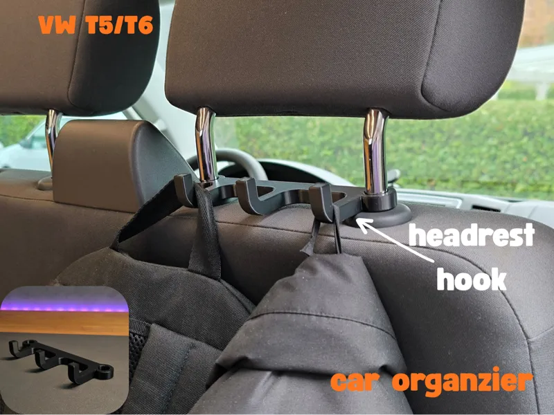 VW T5 / T6 headrest hook for other car models too