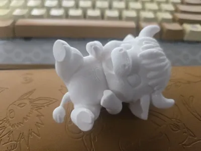 cute baby chibi highland cow laying down
