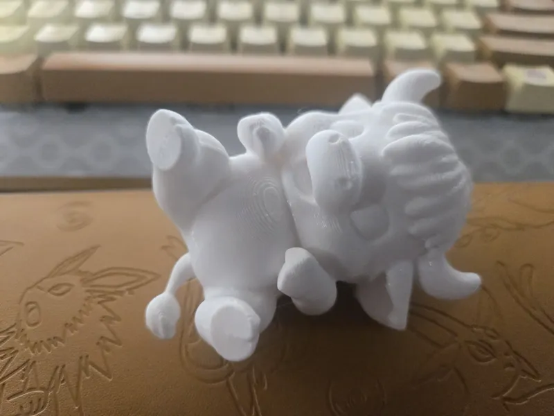 cute baby chibi highland cow laying down