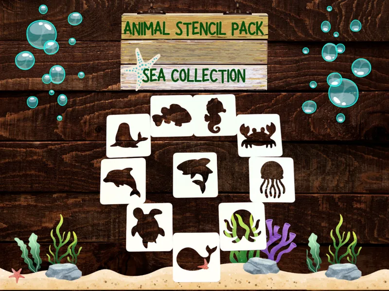 Animal Stencil Pack - Ocean & Sea Collection
