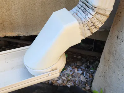 Downspout Adapter 90 Deg (Rectangular to Round)