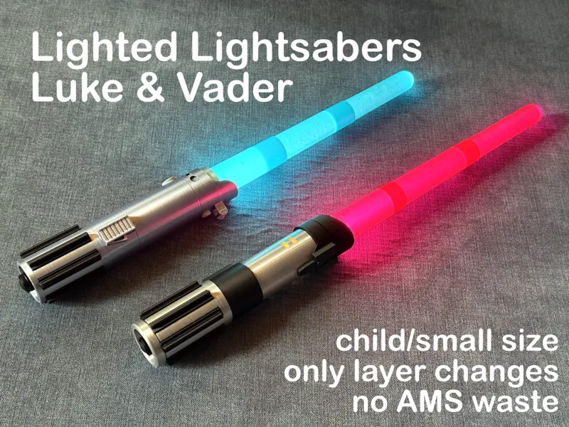 Luke Skywalker & Darth Vader Lightsabers (Lighted)