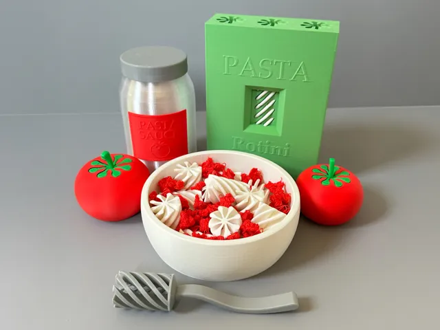 Pasta Playset: Pasta Box,Noodles,Bowl,&Funny Fork