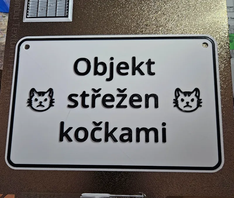 Tabulka Objekt střežen kočkami (CZ)