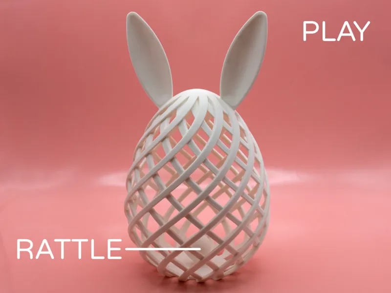 Egg Bunny Rattle by Pork3D.com