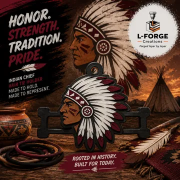 Accesorio para sujetar ligas de cabello: Indian Chief Hair Tie Holder Keychain — vista de referencia 3