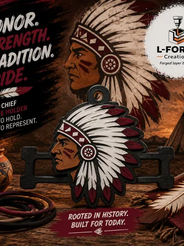 Accesorio para sujetar ligas de cabello: Indian Chief Hair Tie Holder Keychain — vista de referencia 2