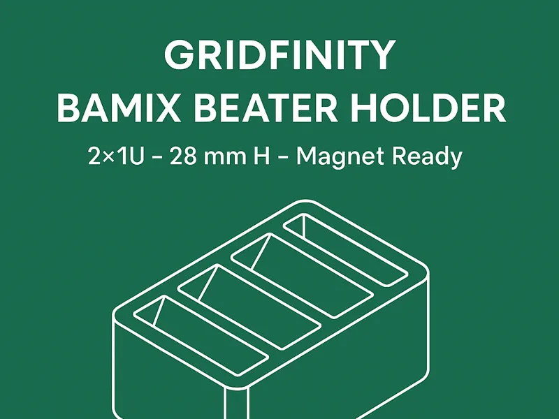 Gridfinity Bamix Beater Holder 2×1U 35mm Height