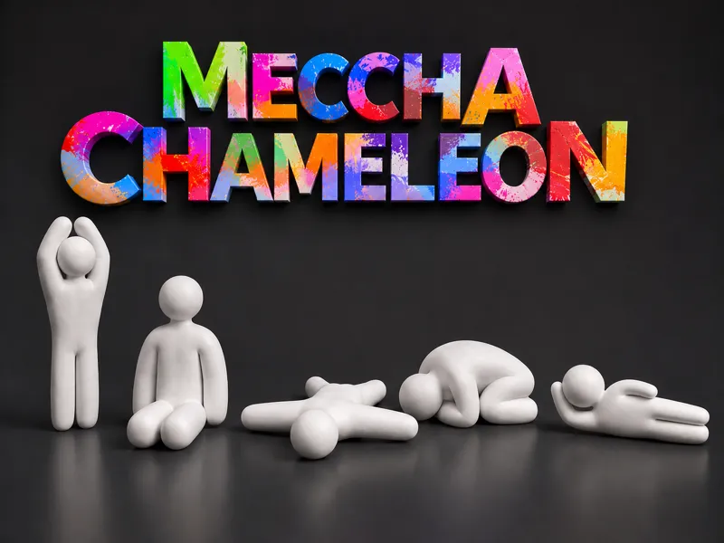 MECCHA CHAMELEON - 5 POSES | CON AGUJERO PARA IMAN