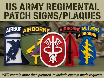 US Army Regimental Patch Sign/Plaques