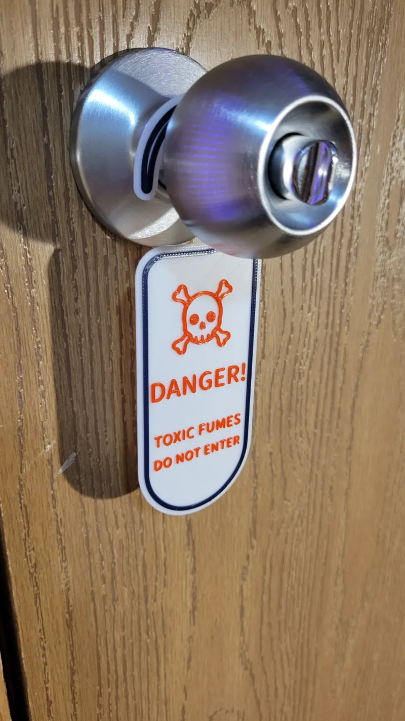 Joke Toxic Bathroom Sign