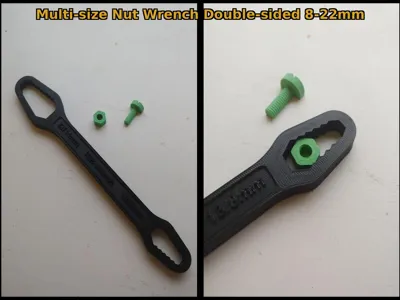 Multi-size Nut wrench: 8 to 22 mm