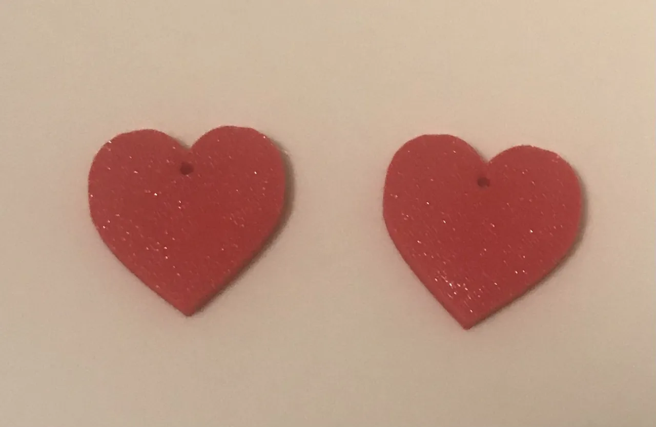 Simple Red Heart Earrings view 2