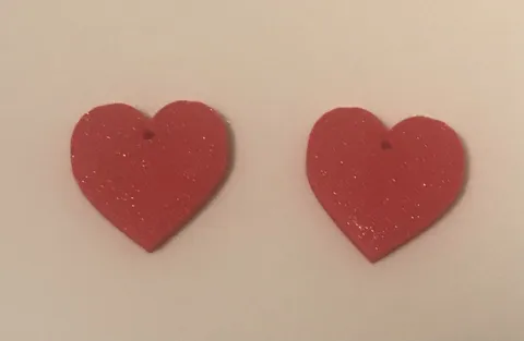 Simple Red Heart Earrings view 2