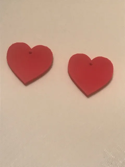 Simple Red Heart Earrings view 3