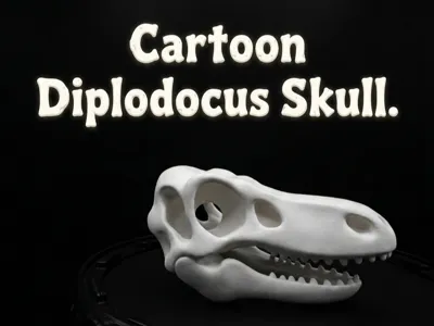 Cartoon Diplodocus skull