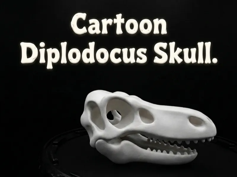 Cartoon Diplodocus skull