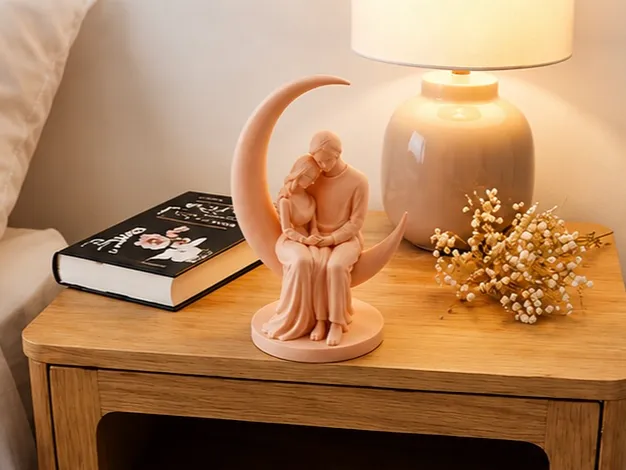 Moonlit Embrace Couple Figurine Decor