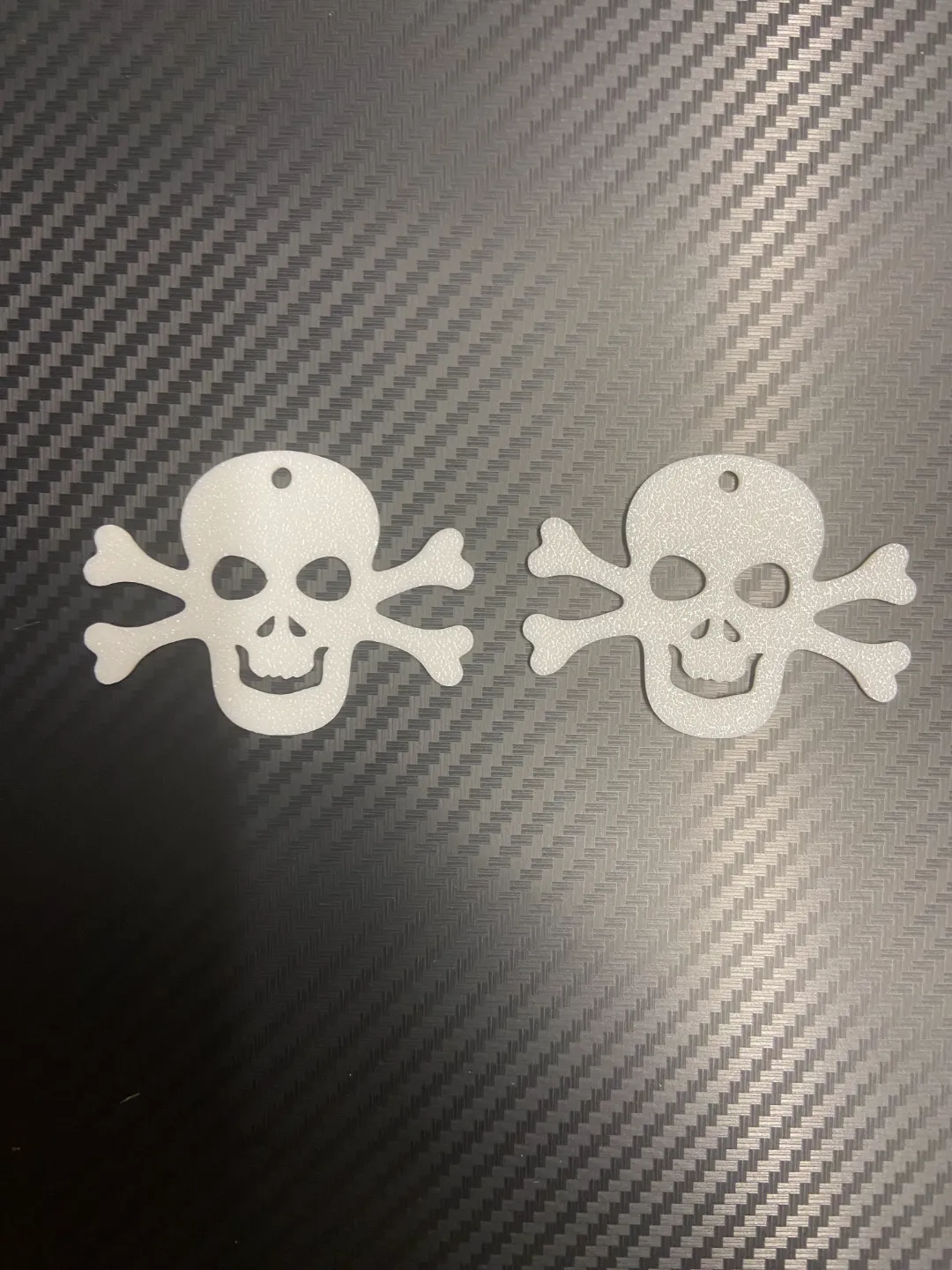 skull earrings view 2