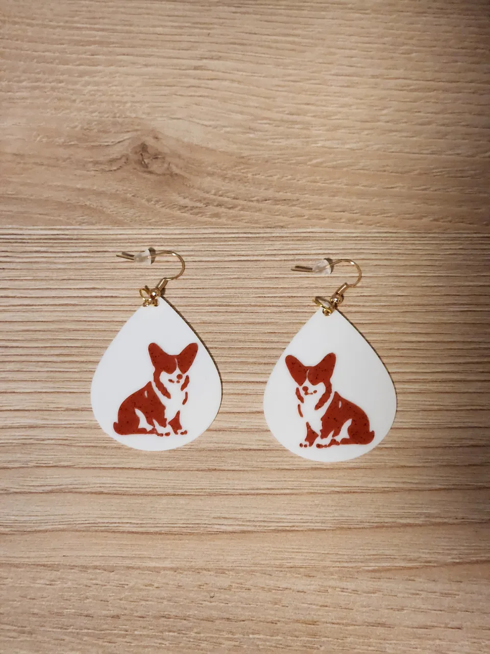 Teardrop Corgi Earrings view 3