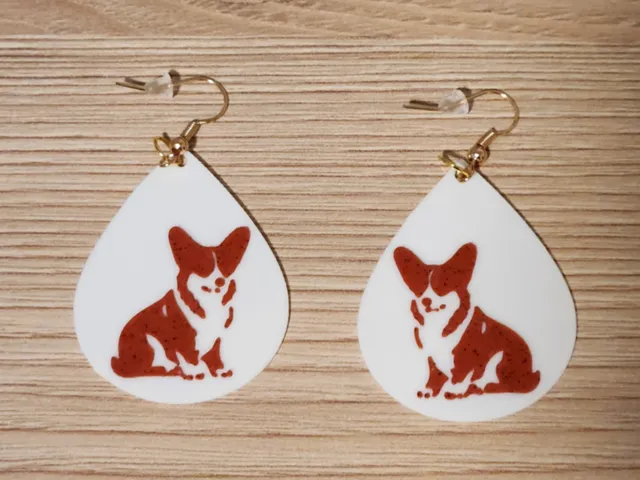Teardrop Corgi Earrings