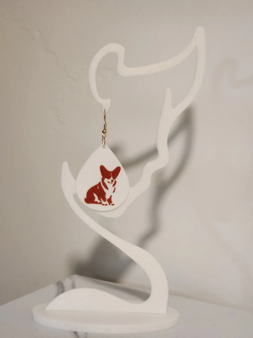 Teardrop Corgi Earrings view 2