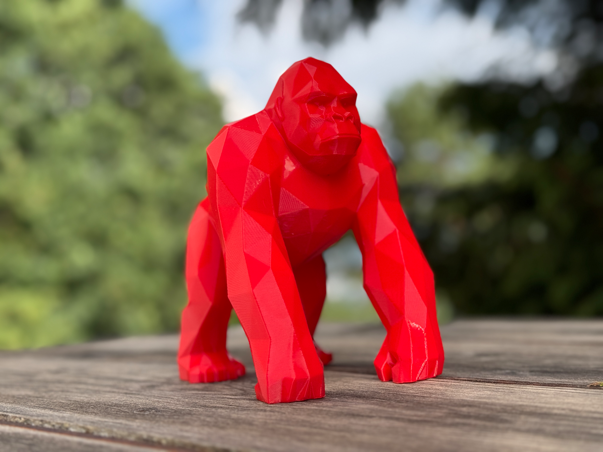 Low poly gorilla sculpture