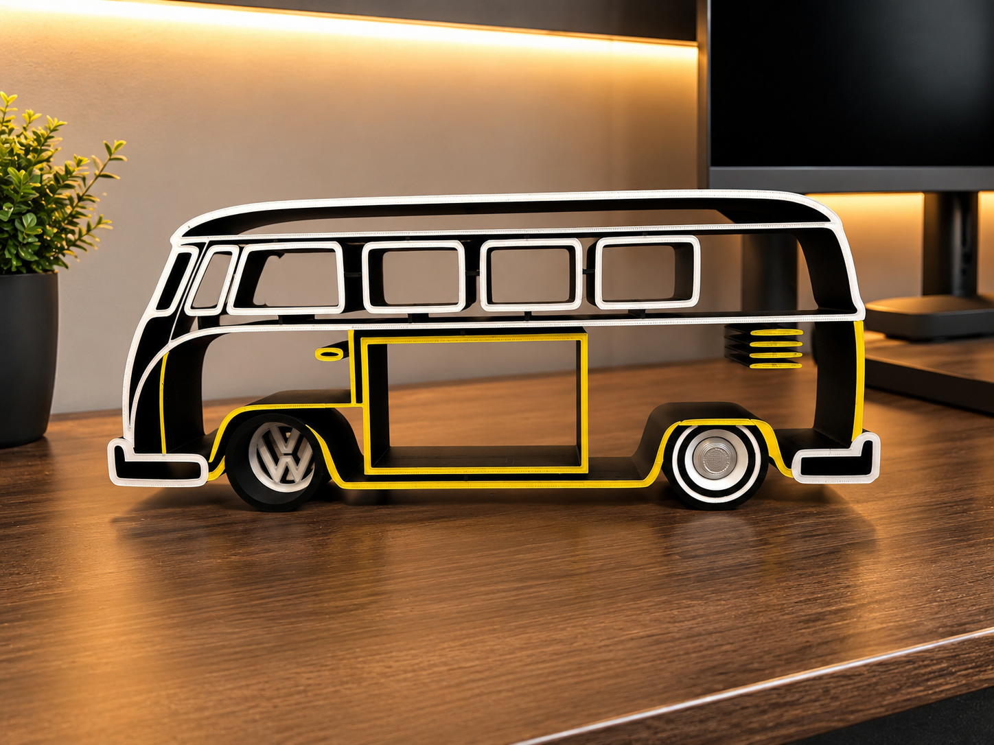 VW Kombi 1967 Inspired Silhouette Desk Decor - 1