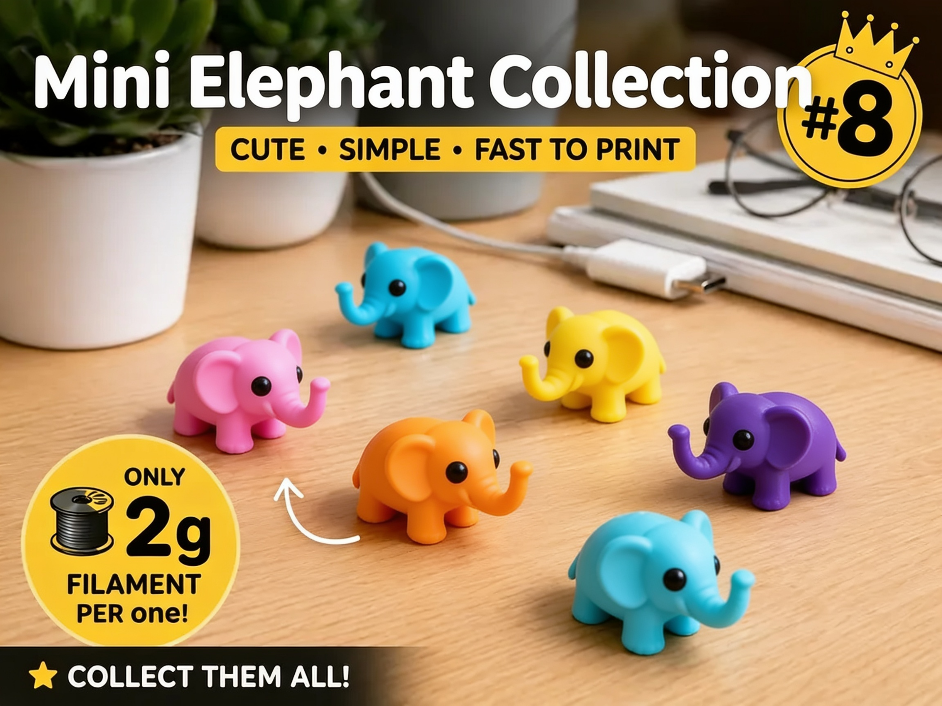 Mini Elephant Fidget - Micro Zoo