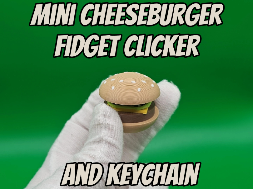 Mini Cheeseburger Clicker and Keychain