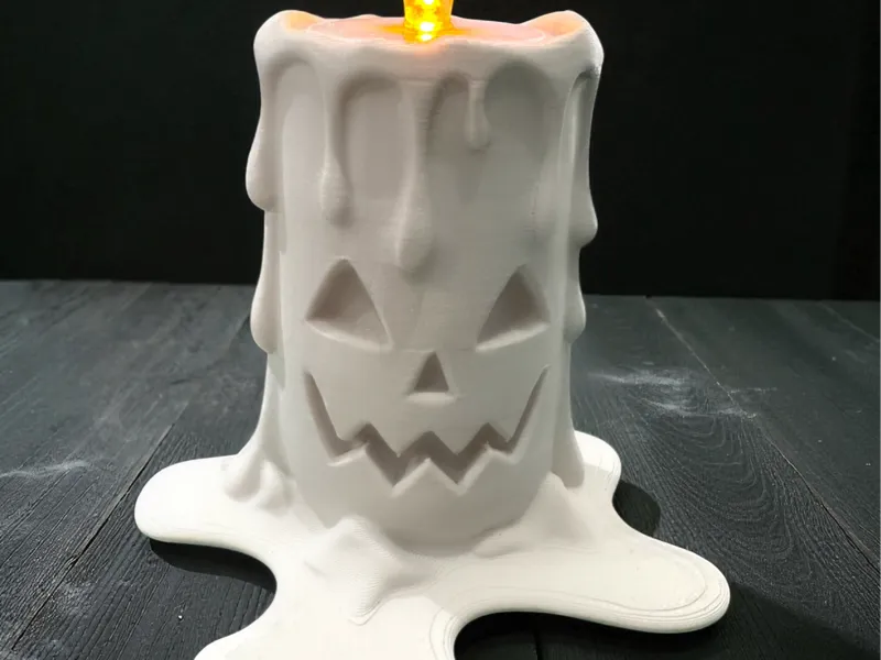 Pumpkin Face Halloween melting candle tealight