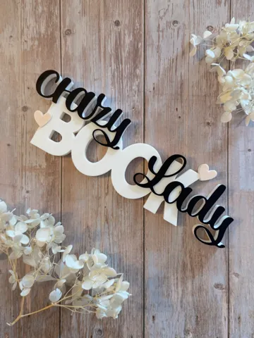 Letrero o emblema decorativo: Crazy Book Lady — vista de referencia 2