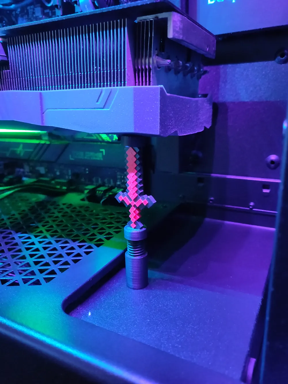 Espada de Minecraft - Soporte de GPU - Anti Sag - Modelo de impresión ...