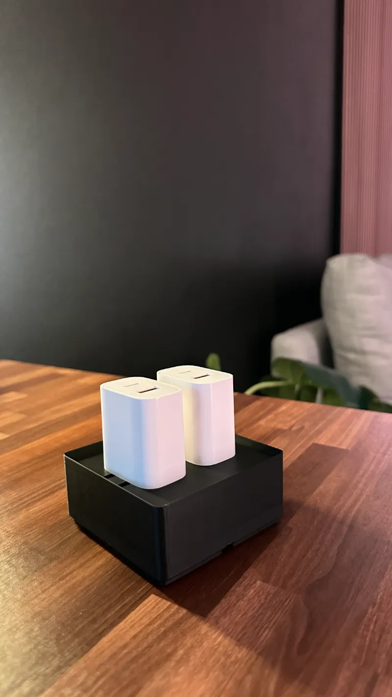 Gridfinity Charger Block U.S. Based 2x2