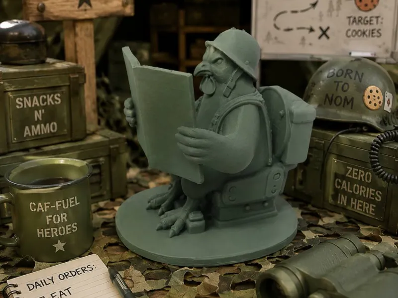 Army Soldier Chicken Newspaper Toilet decor