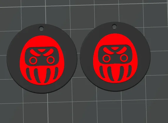Earrings daruma view 2