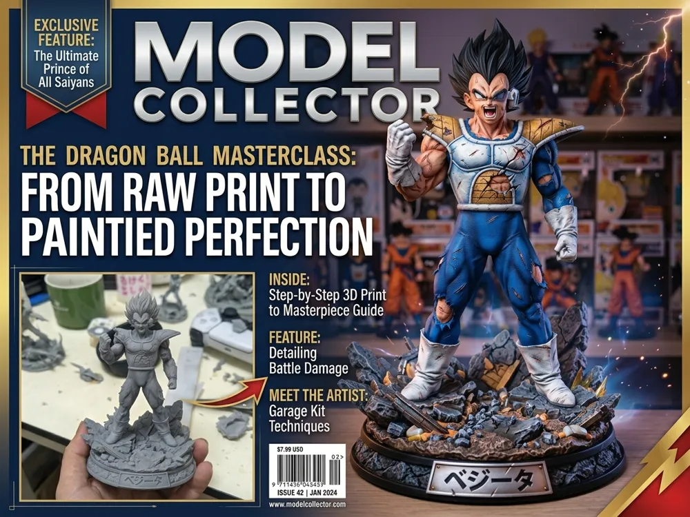 Adorno temático: VEGETA DRAGONBALL. Referencia del modelo original.