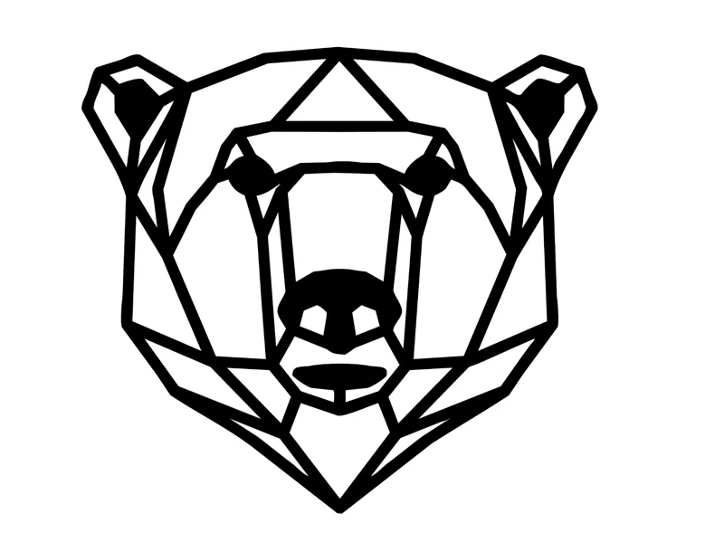 Geometric Polar Bear Wall Deco
