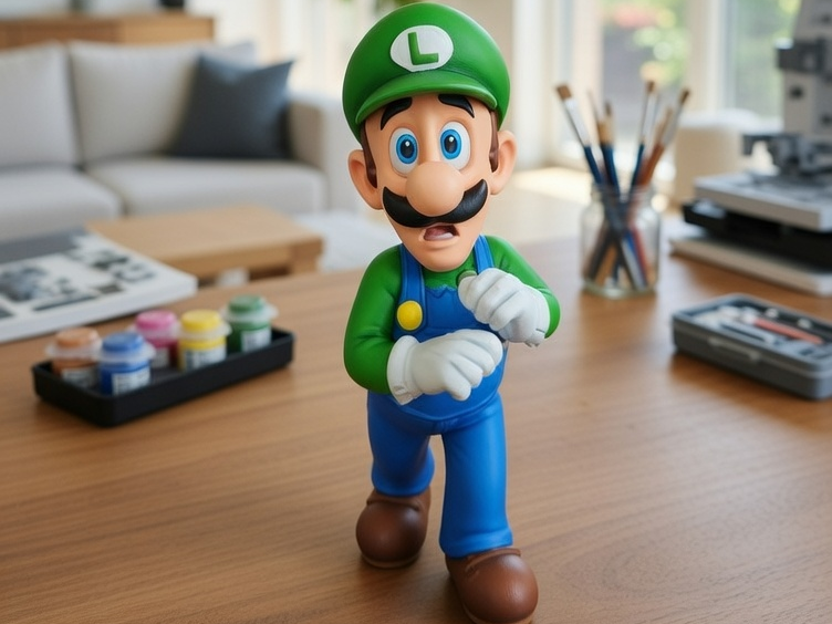 Ängstlicher Luigi – Super Mario 3D Figur