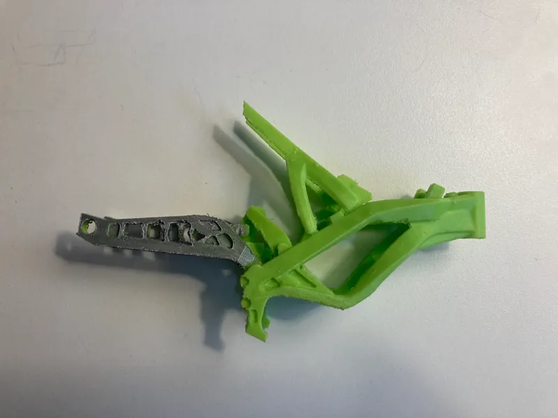 Mini surron frame with billet swingarm