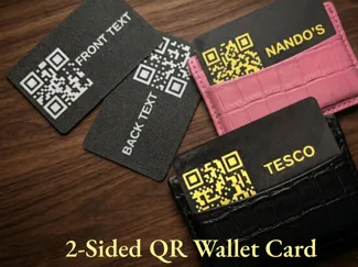 Double QR Wallet Card - customisable <10g 30 mins