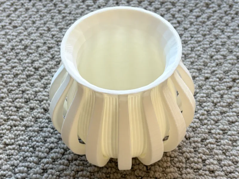 Plant Pot with Fluted Vertical Ribs