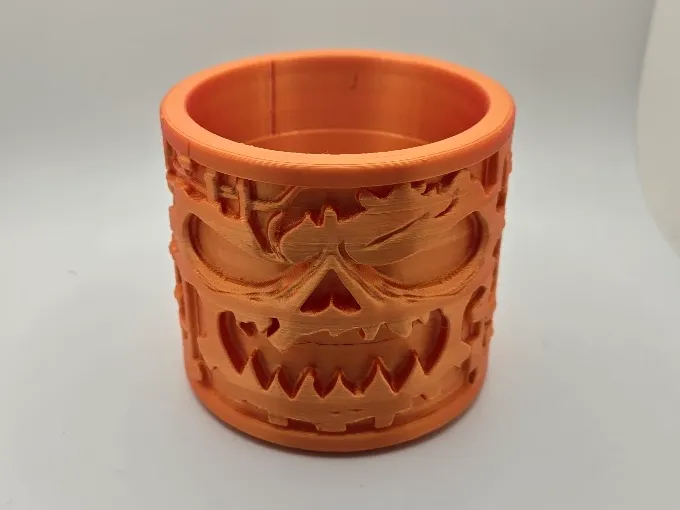 Cyberpunk Pumpkin Themed Candle Holder