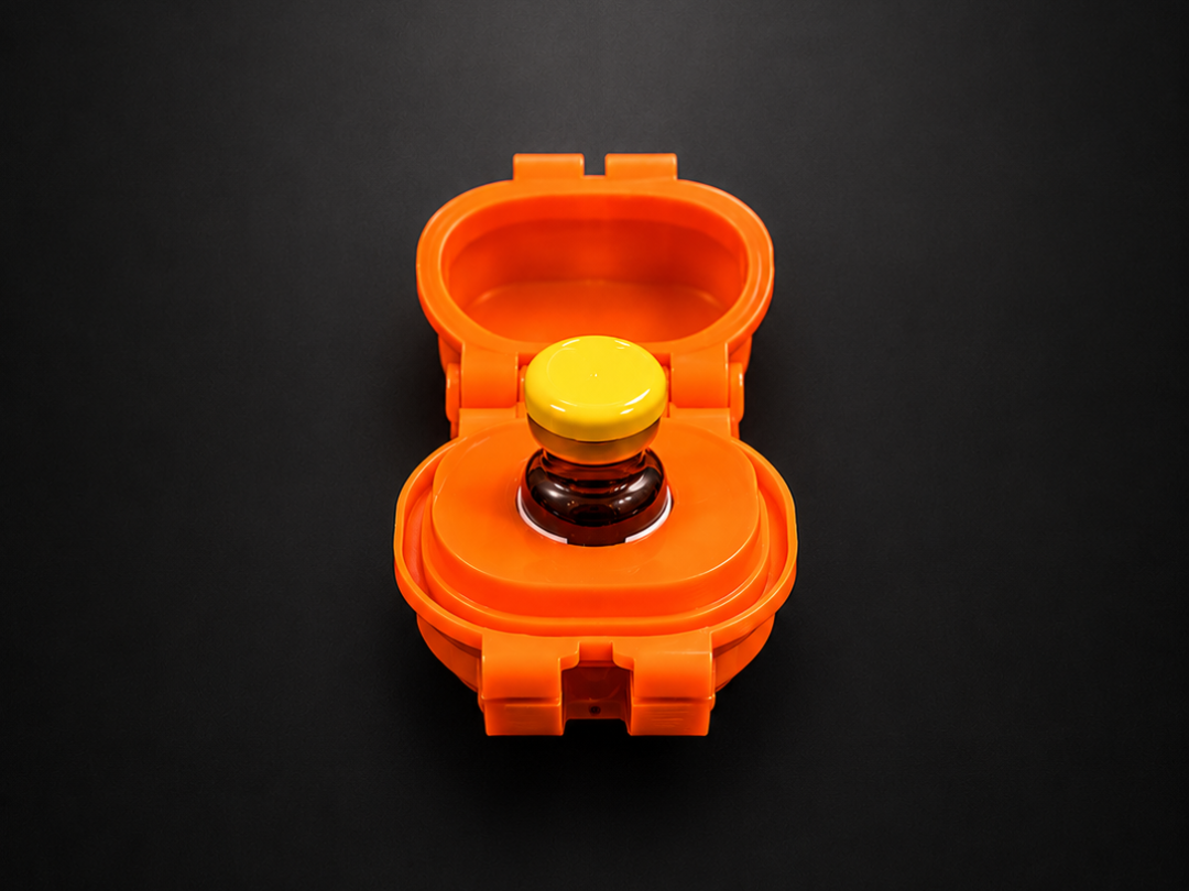 Compact 3ml Peptide vial case snapbox, (1 vial)