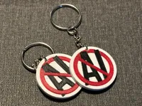 Simple AI-Free zone keychain