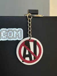 AI-Free zone keychain with NFC slot