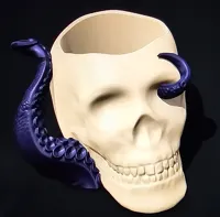 Tasse crâne avec anse pieuvre (sans supports) — photo 2