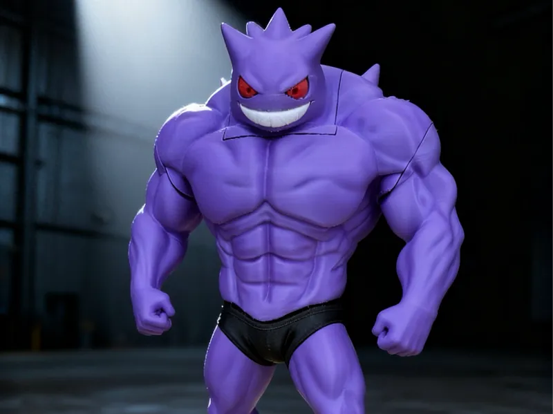 Bodybuilder Gengar Fan Art